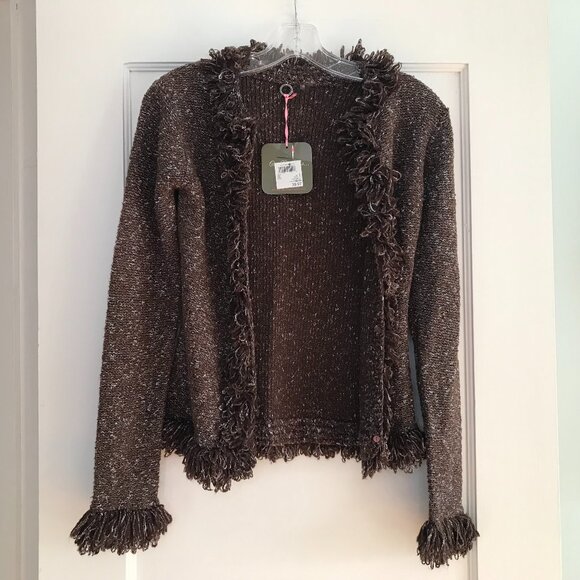 One Girl Who | Knit Fringed Cardigan - Picture 1 of 10